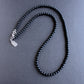 4mm Matte Black Onyx Bead Necklace