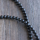 4mm Matte Black Onyx Bead Necklace
