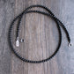 men's polished black onyx bead necklace