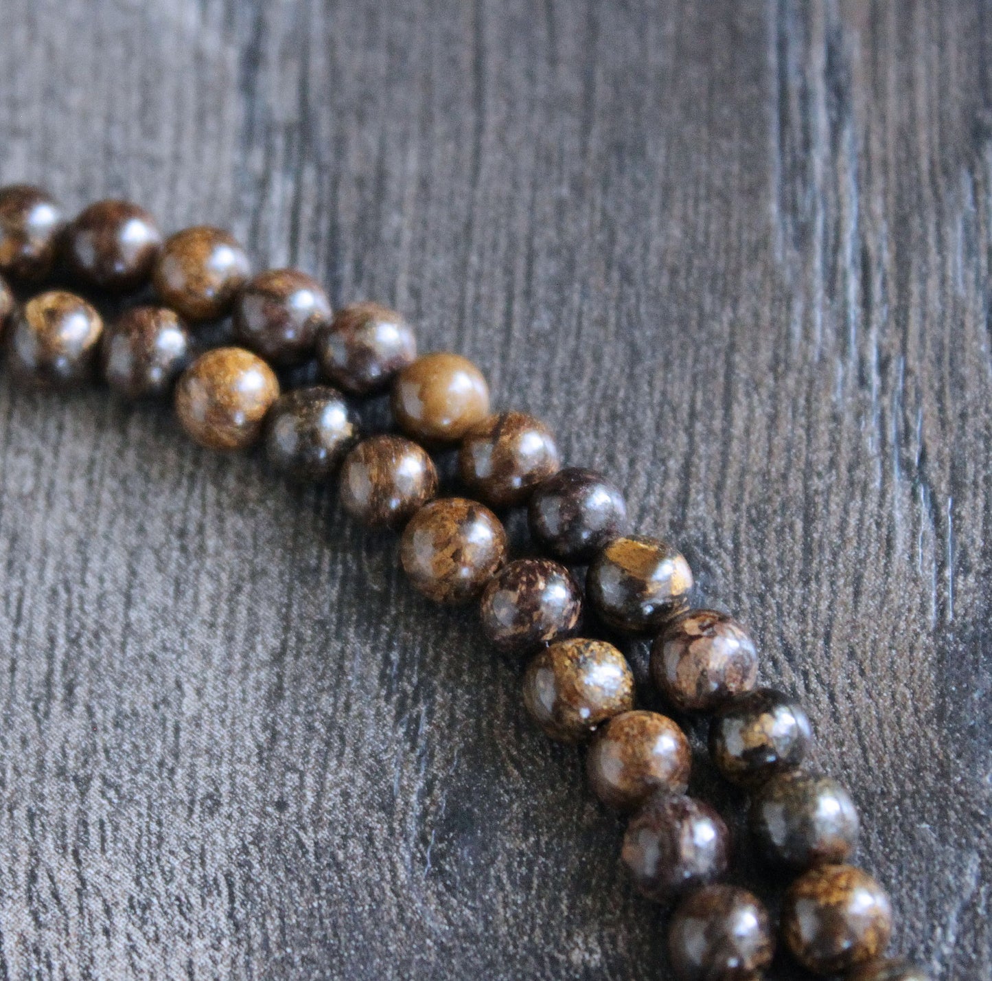 Bronzite Bead Necklace, 4mm