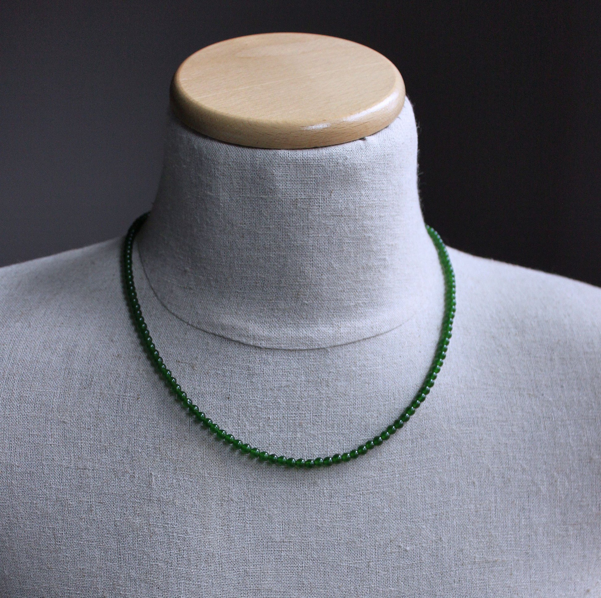 men's green jade minimalist necklace