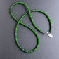 men's 4mm green jade bead necklace