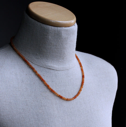 men's 4mm orange bead necklace