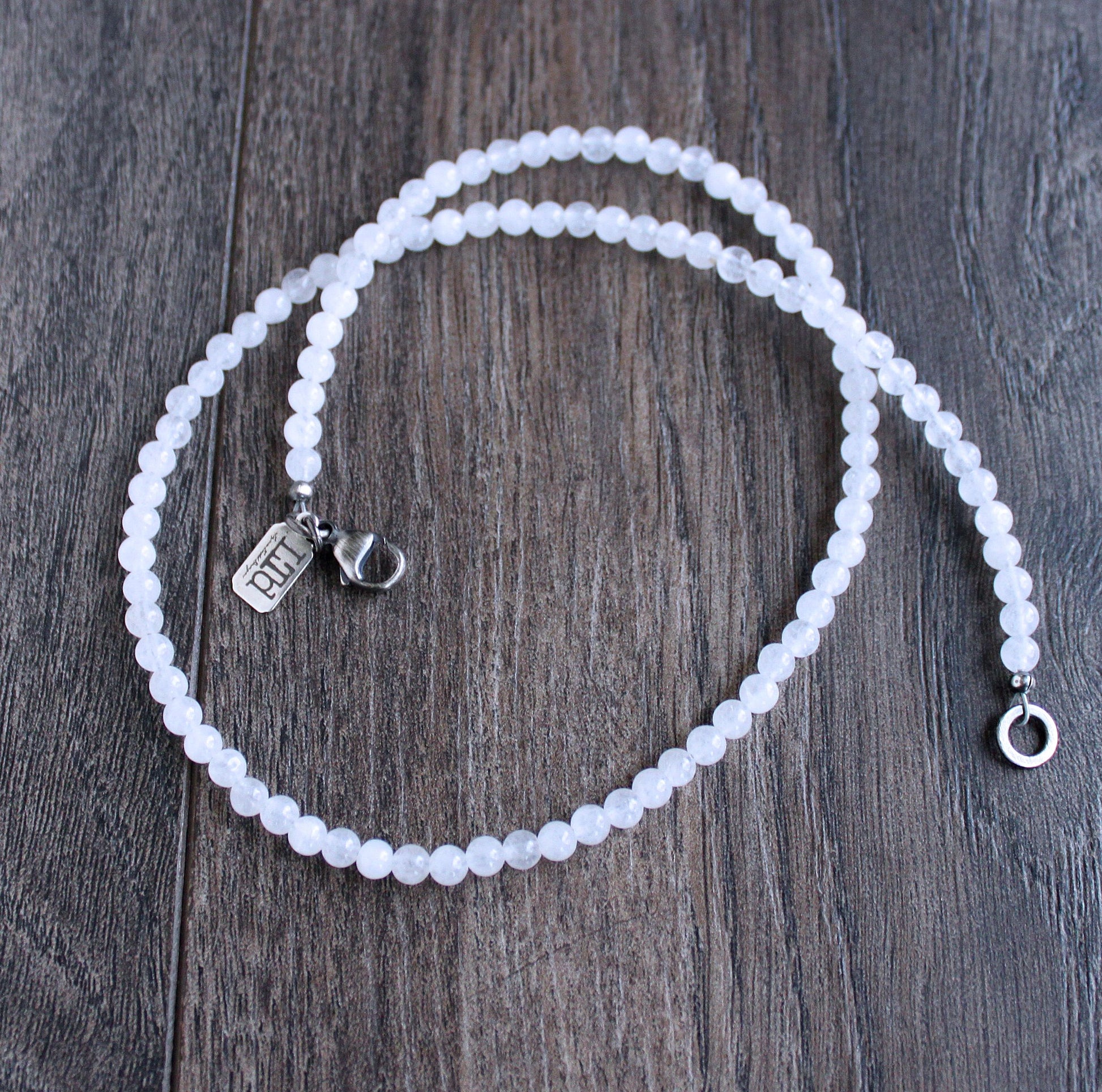 men's white jade bead necklace