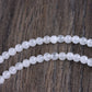 4mm semi translucent white jade necklace