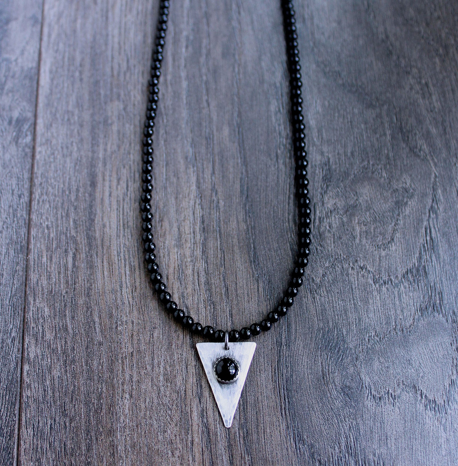 silver triangle pendant necklace
