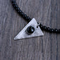 onyx stone silver triangle pendant necklace