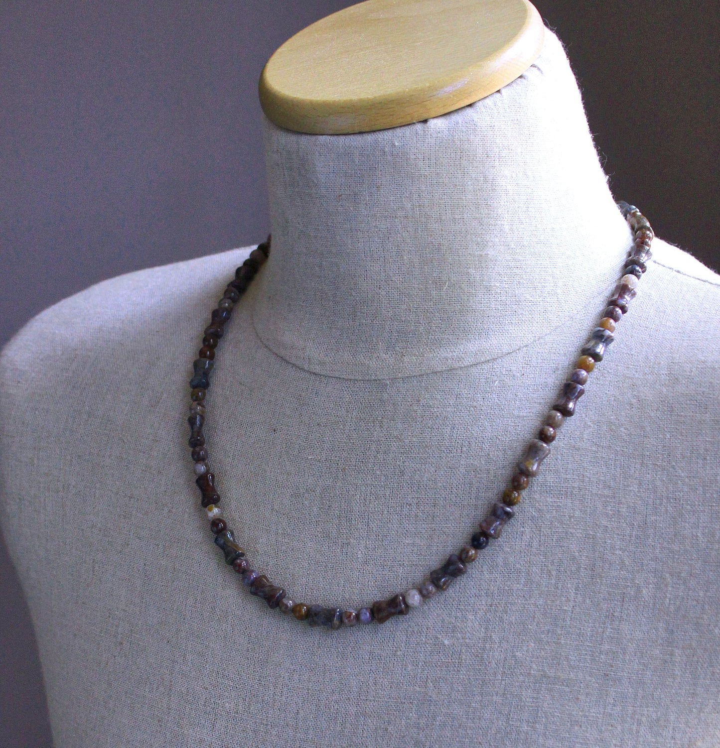 Pietersite "Bone" Bead Necklace