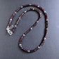 red garnet faceted cube bead necklace