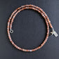 men's faceted sunstone bead necklace, 4mm