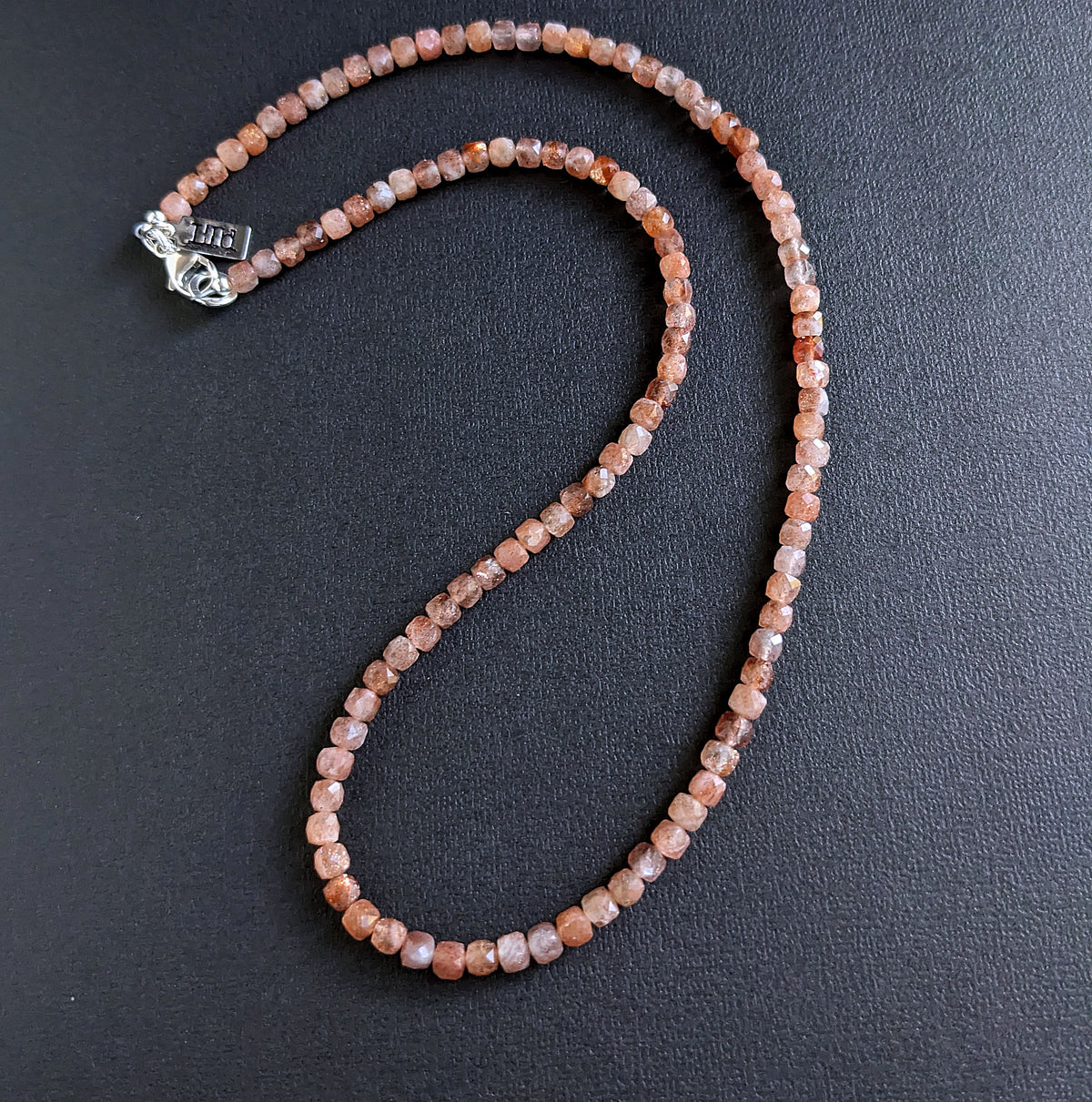 4mm sunstone bead necklace