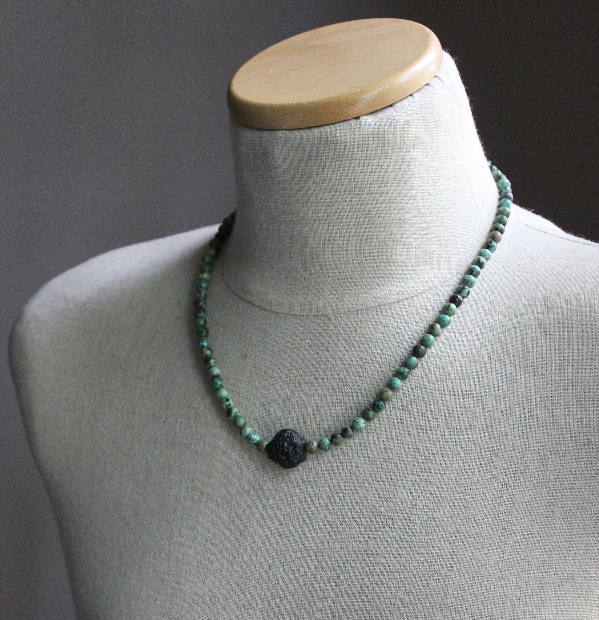 men's 6mm gemstone bead necklace