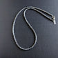 metallic silver cube beaded necklace, 4mm