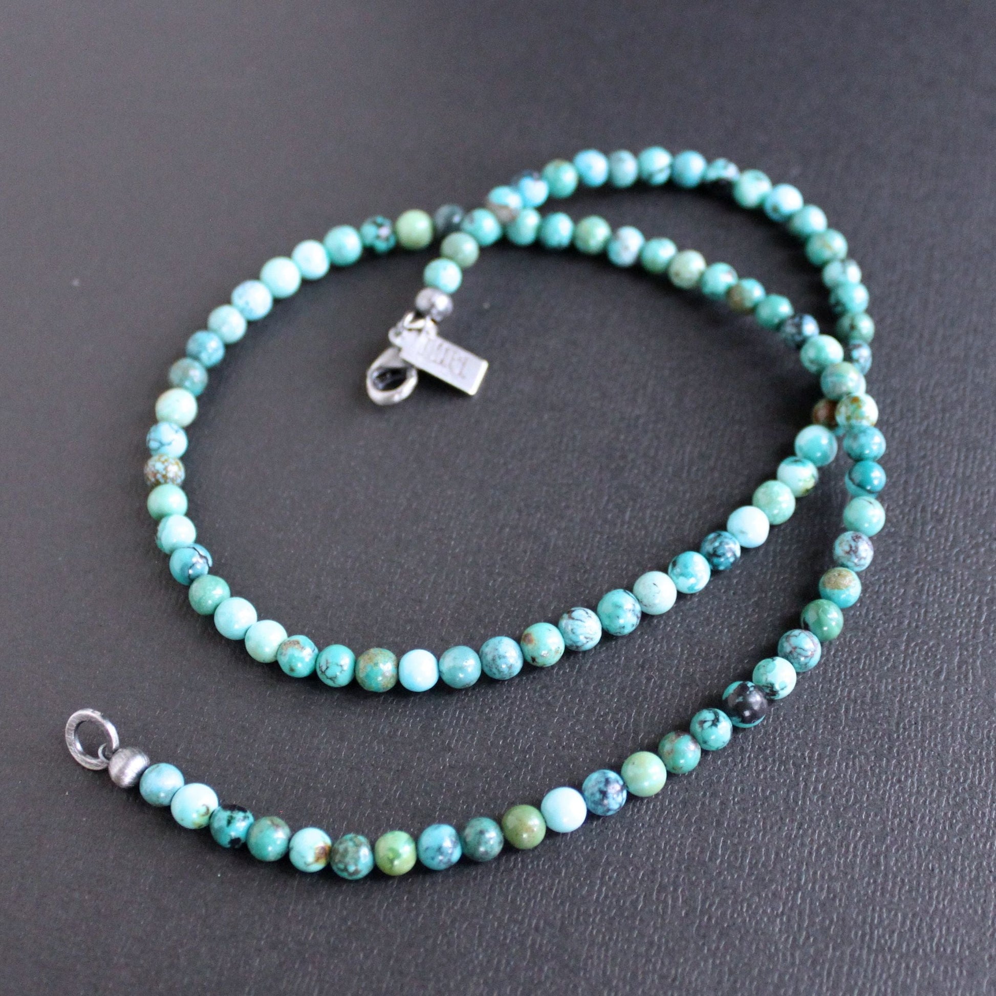 Men's 5mm Turquoise bead necklace
