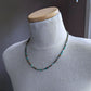 men's faceted cube bead turquoise necklace