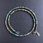 men's 4mm turquoise cube bead necklace