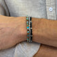 men's 4mm cube bead bracelet, genuine turquoise