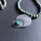 handmade heavy sterling silver turquoise pendant necklace