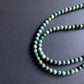 6mm Turquoise Bead Necklace, Large Sterling Silver Pendant