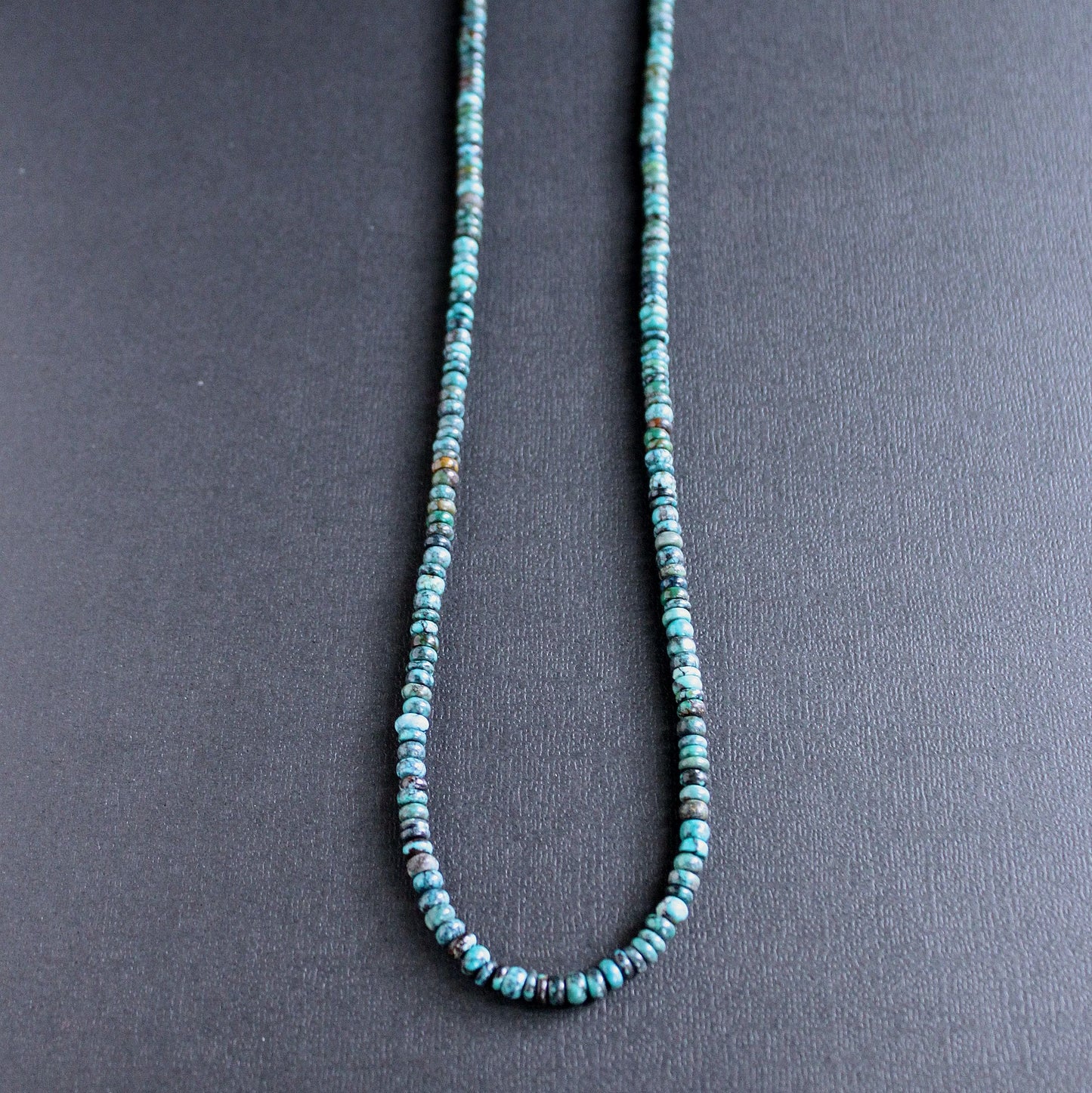 men's 4mm rondelle turquoise bead necklace