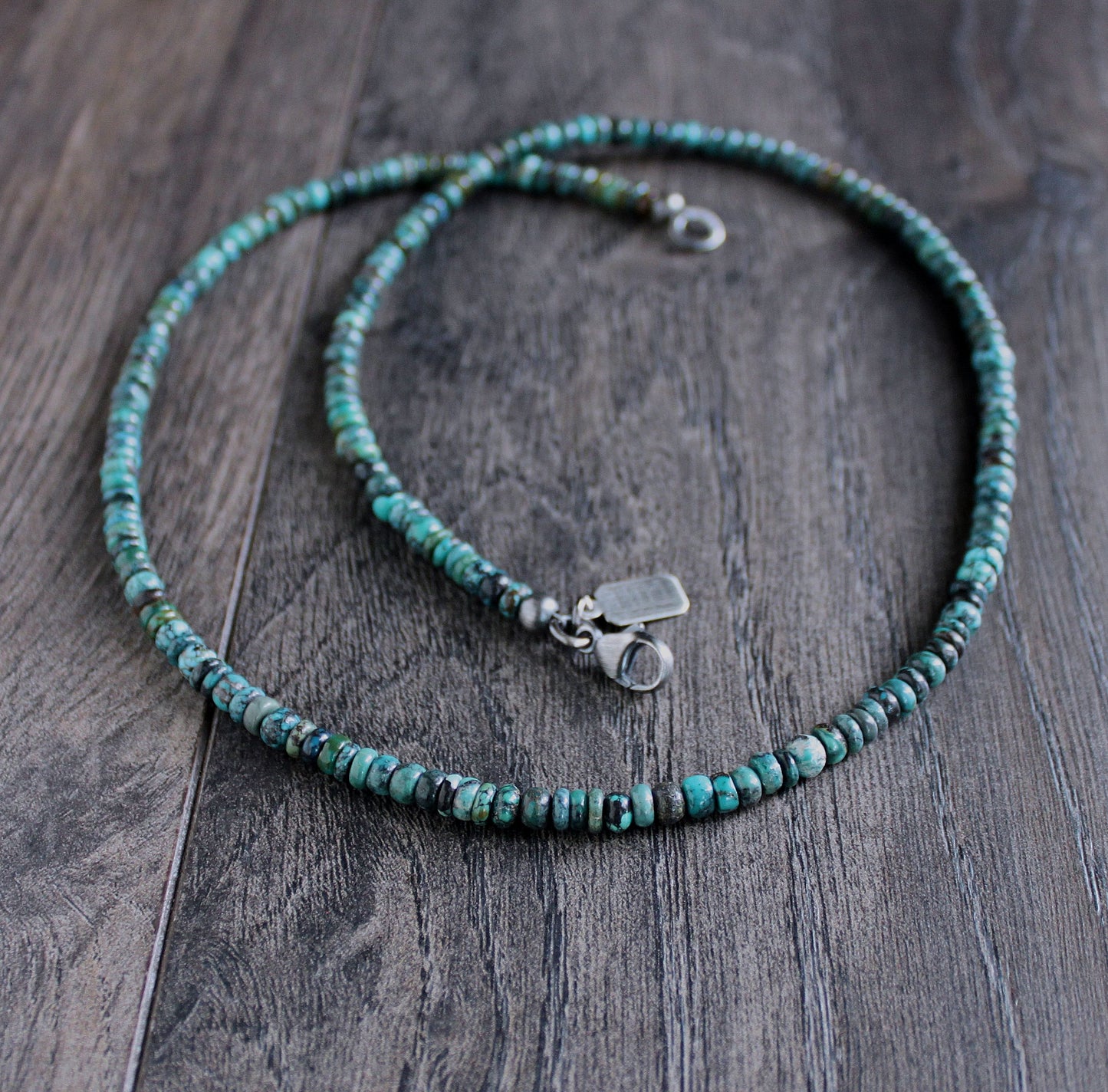 men's 4mm turquoise bead necklace