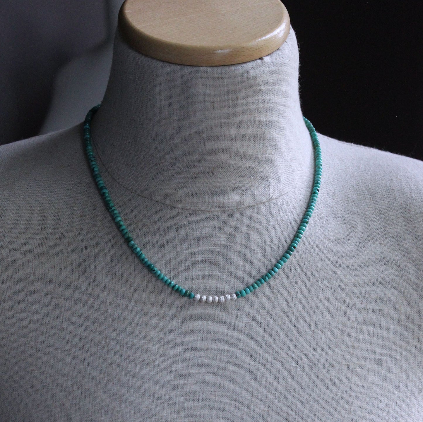 men's 4mm turquoise bead necklace