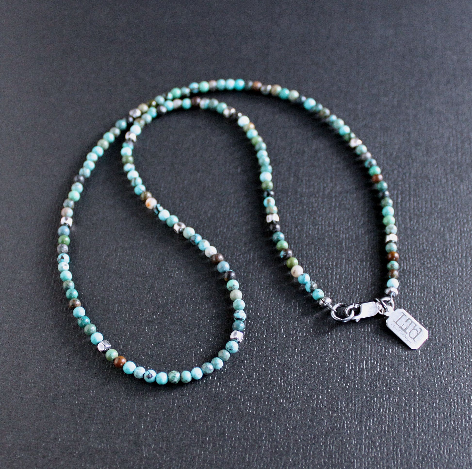 men's colorful turquoise bead necklace