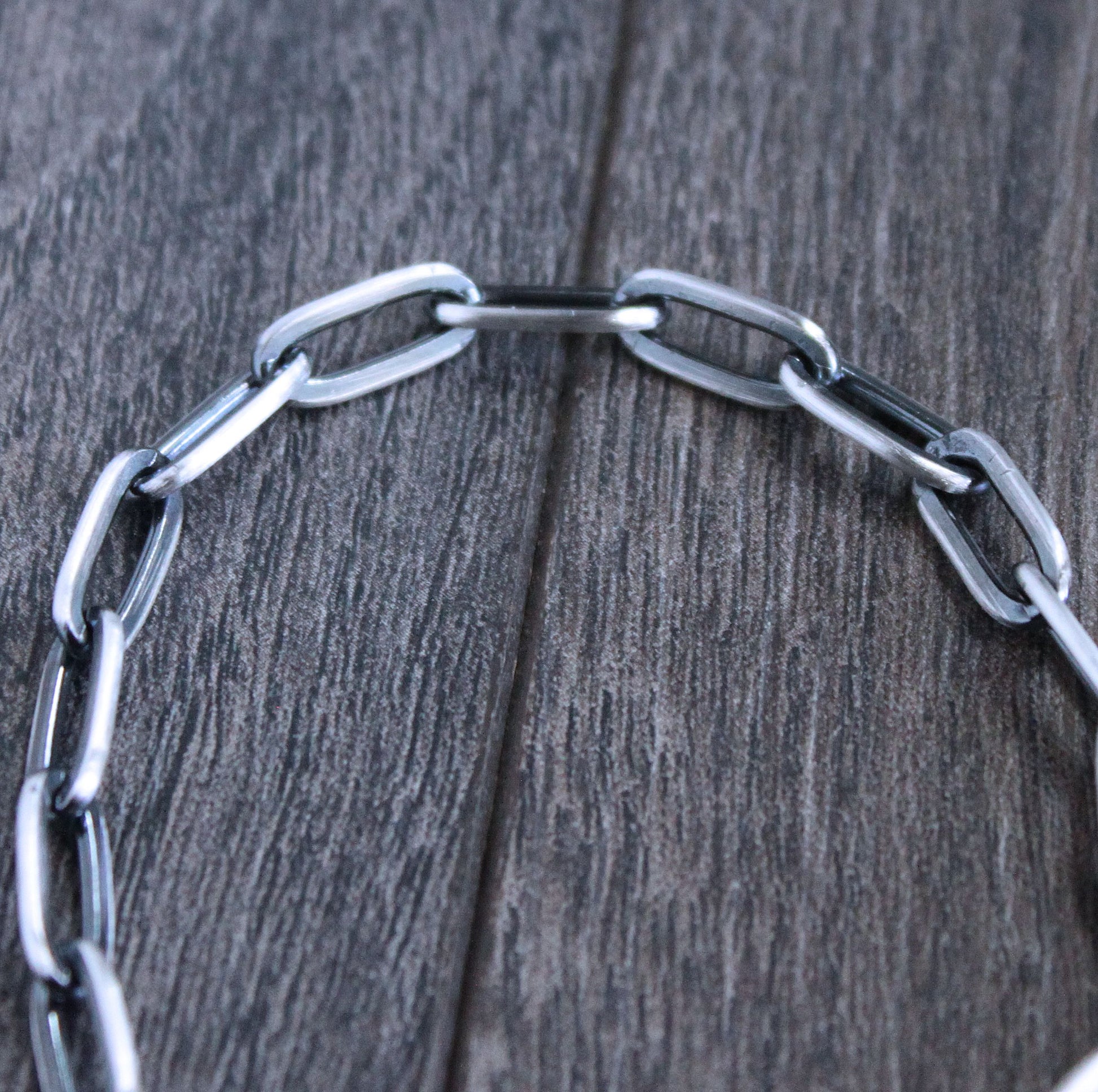 men's silver paperclip chain bracelet
