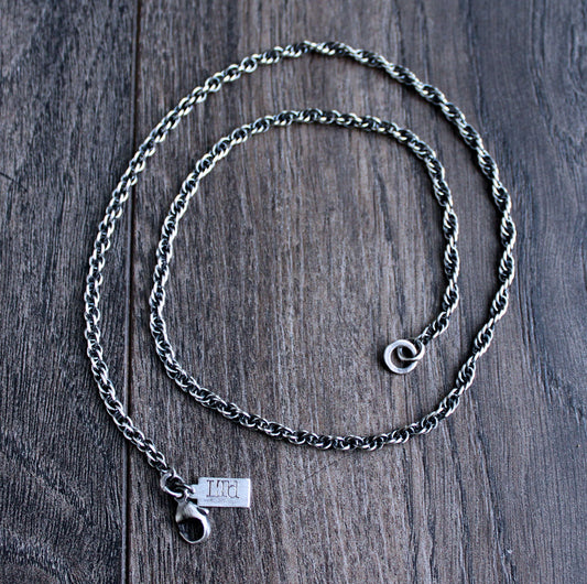 men's spiral rope chain necklace