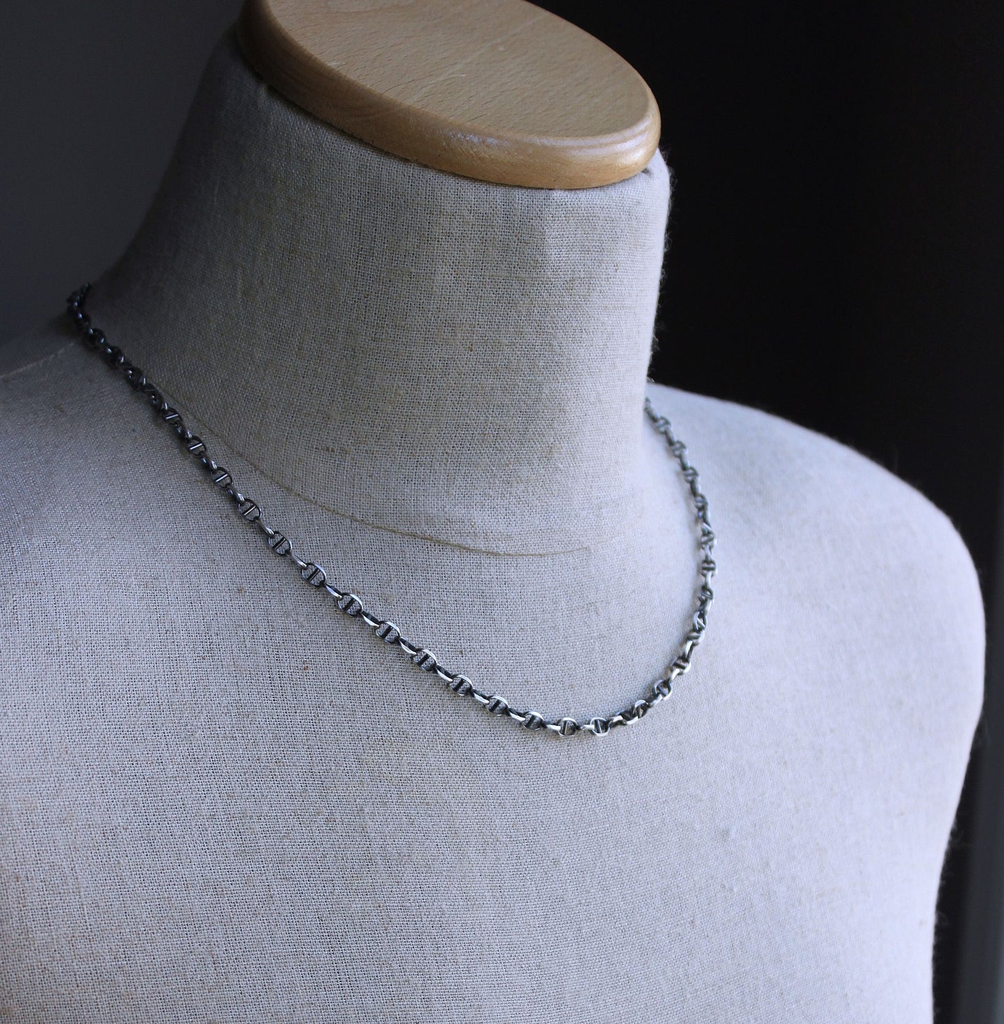 men's 7mm silver anchor chain necklace