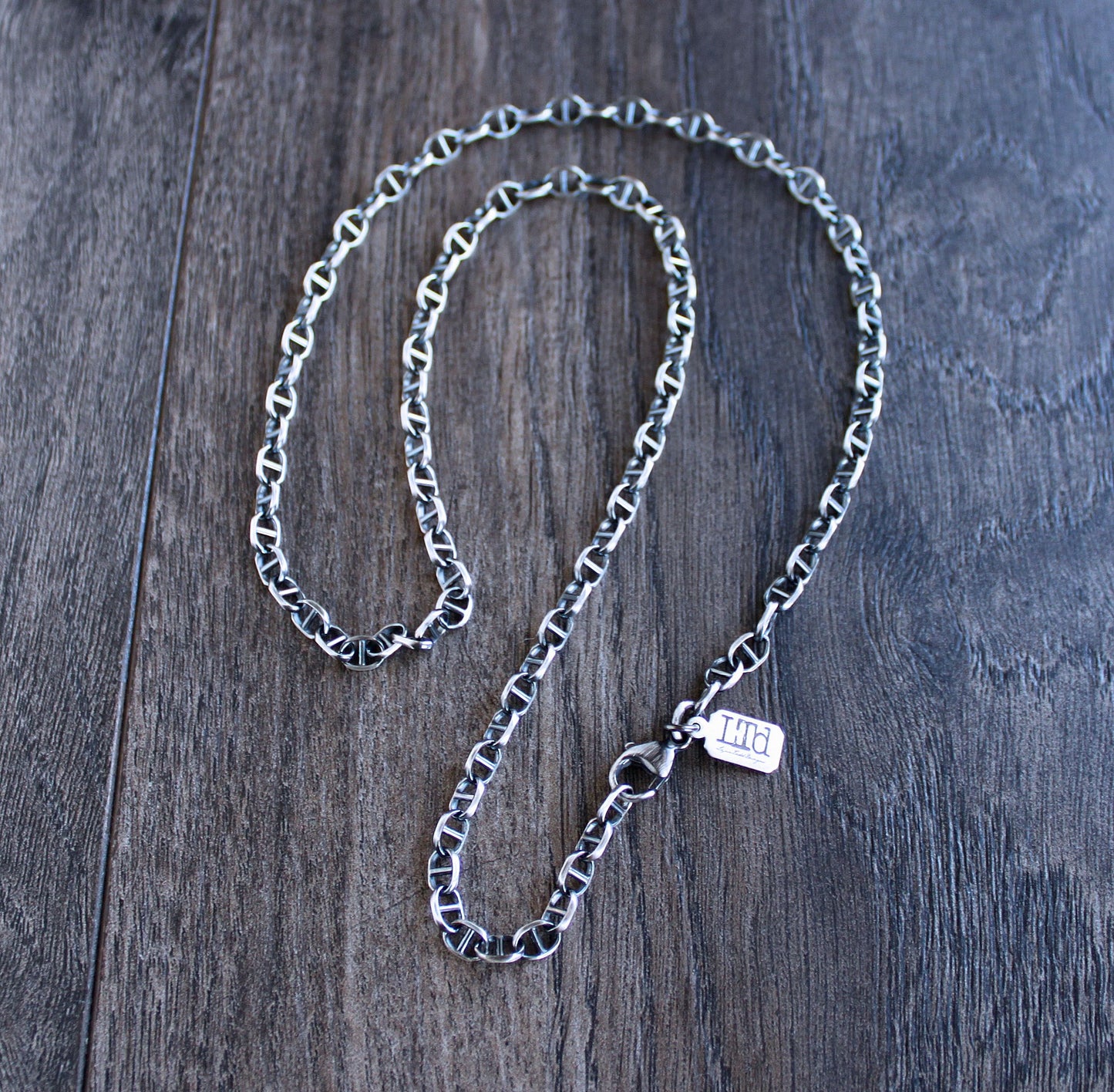 men's sterling silver mariner chain necklace