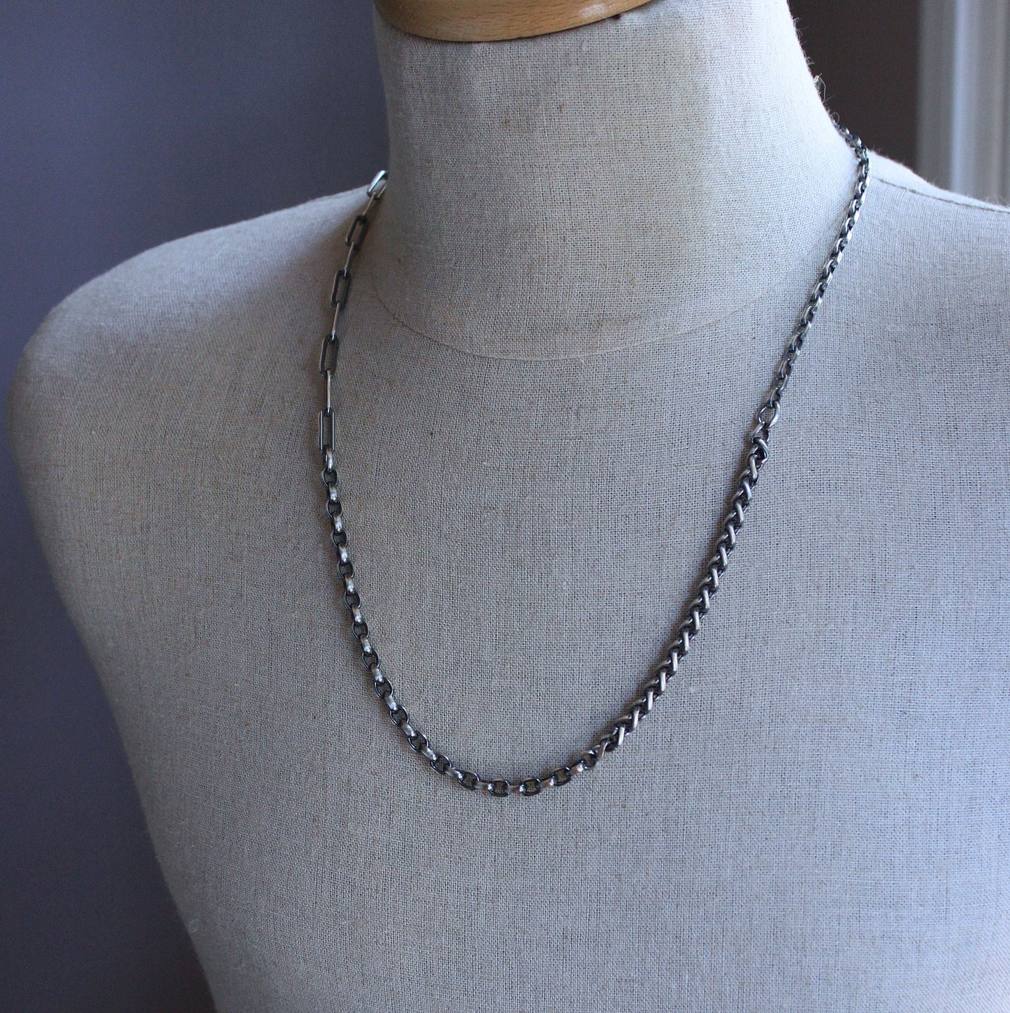 Mixed Four Chain Necklace, 26 inches