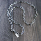 Men's large sterling silver paperclip chain necklace