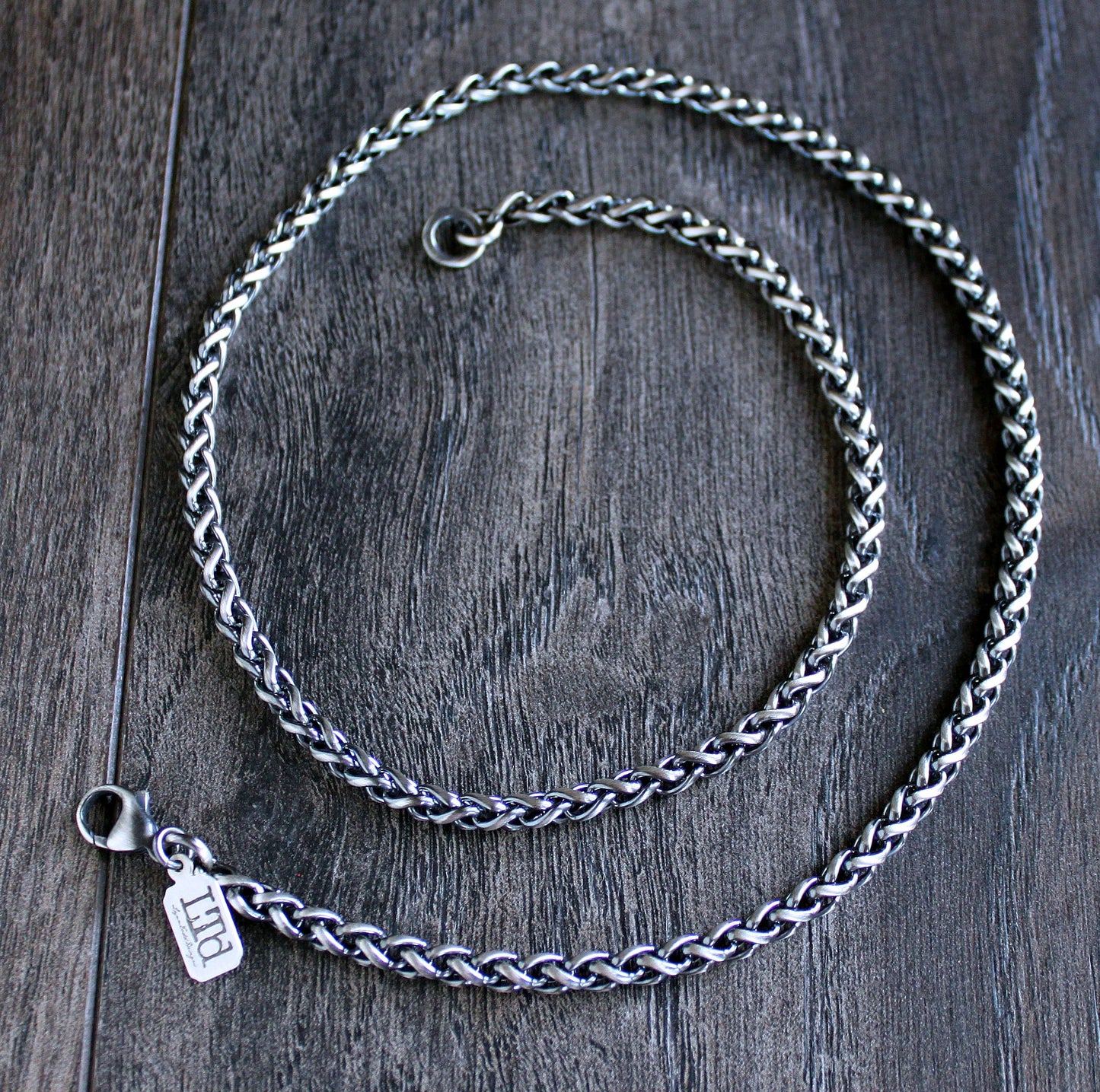 men's 4mm silver wheat chain necklace