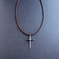 rustic silver cross pendant with turquoise