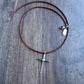 leather necklace with cross pendant