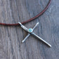 rustic cross pendant with turquoise stone