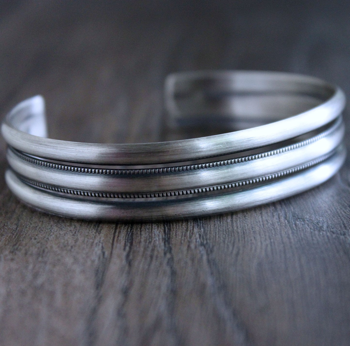 Men's Large Sterling Silver Wire cuff bracelet