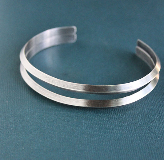 Silver Triangle Wire Cuff Bracelet