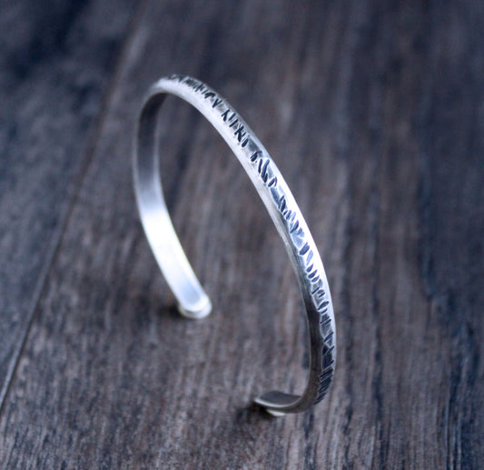 men's thin sterling silver cuff bracelet