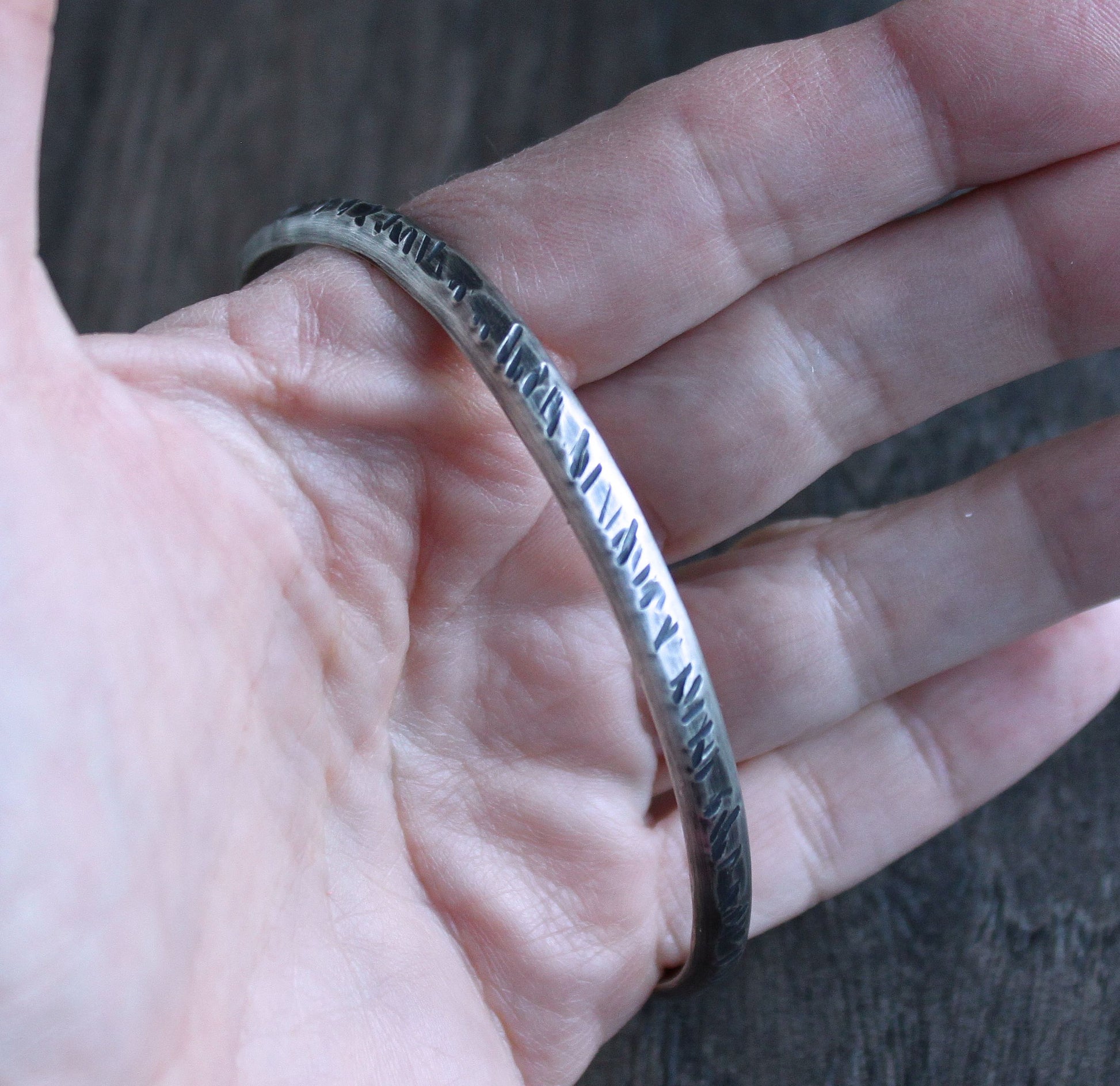 men's silver hammered cuff bracelet
