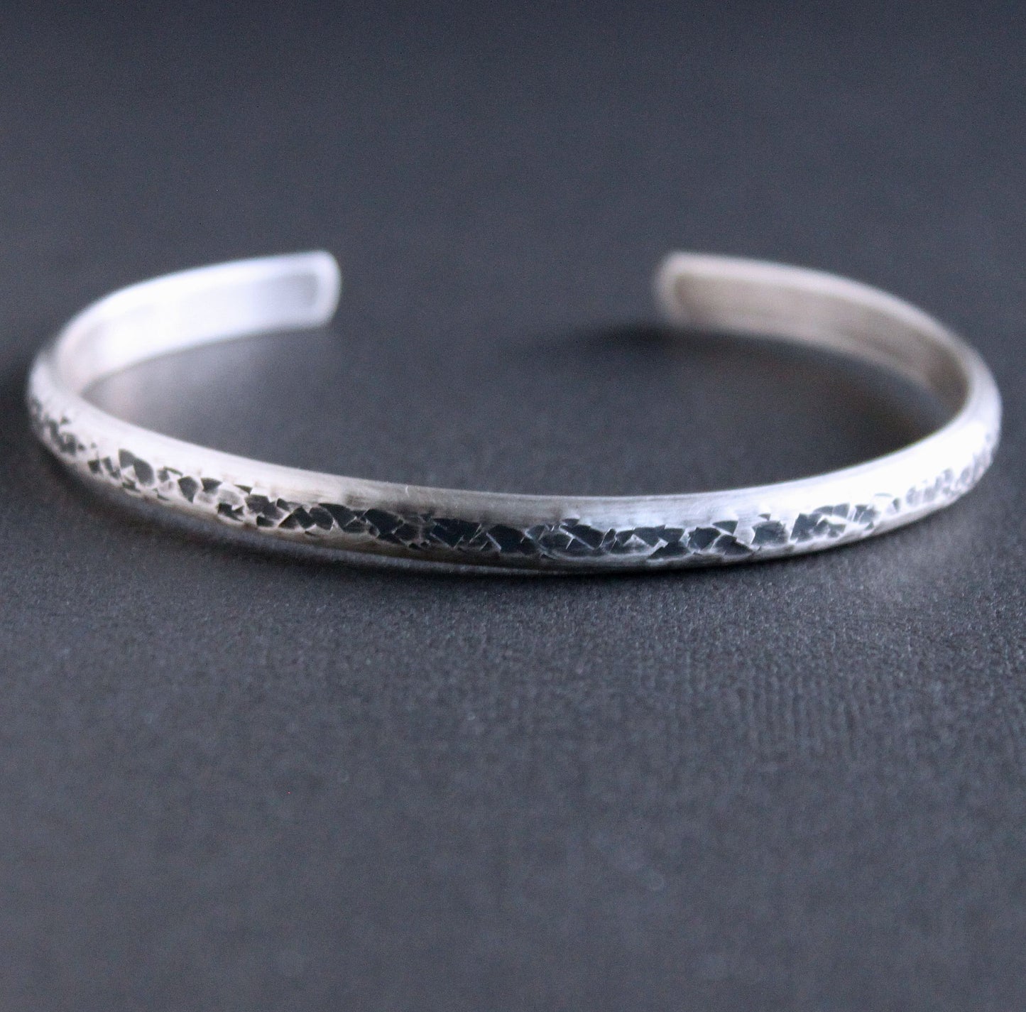 men's hammered sterling silver cuff bangle