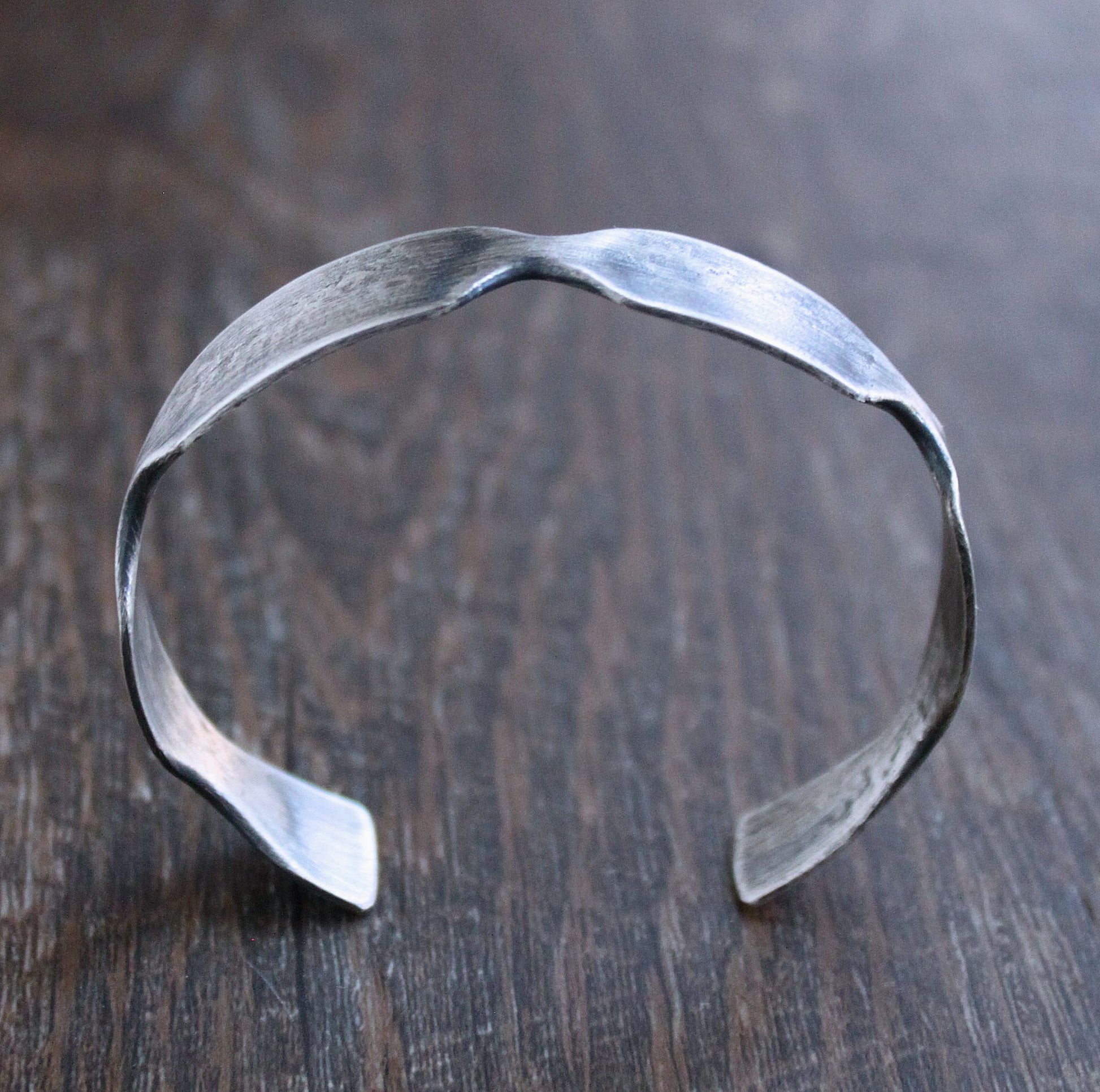 men's oxidized sterling silver cuff bracelet
