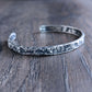 men's thin rustic silver cuff bracelet