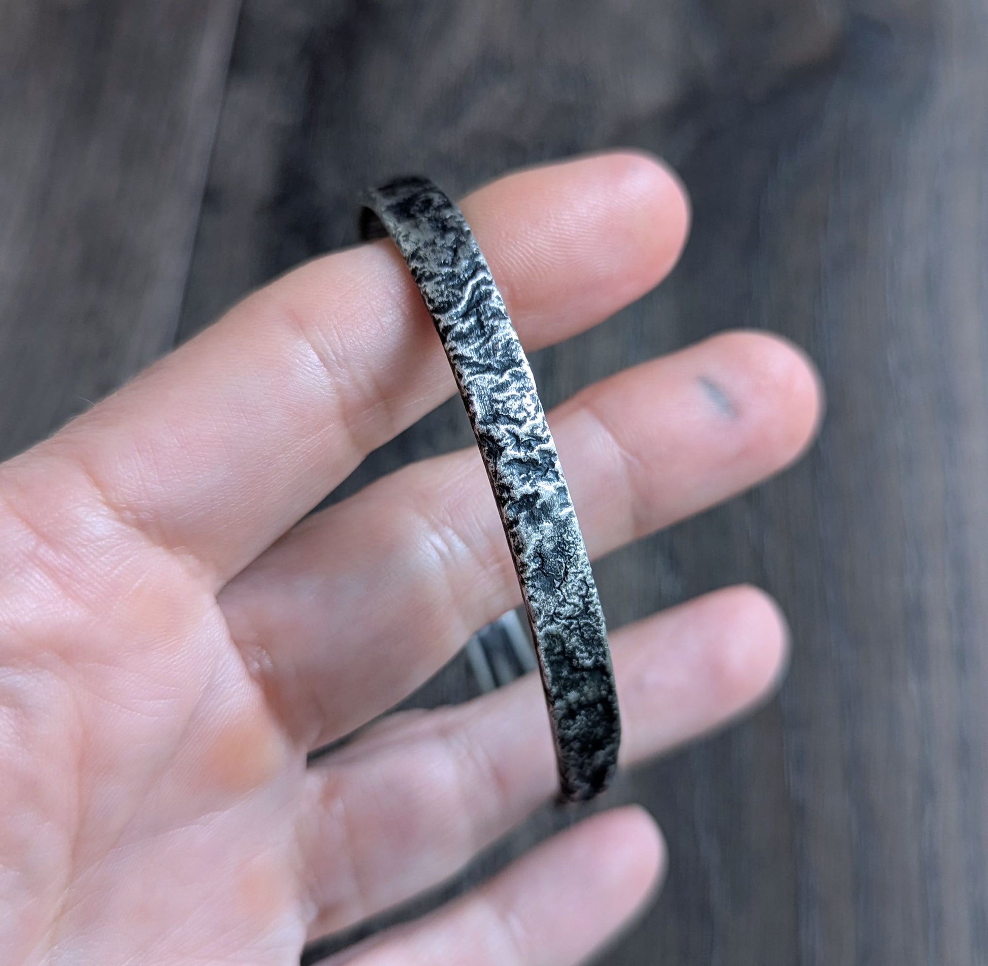 men's narrow sterling silver cuff bracelet