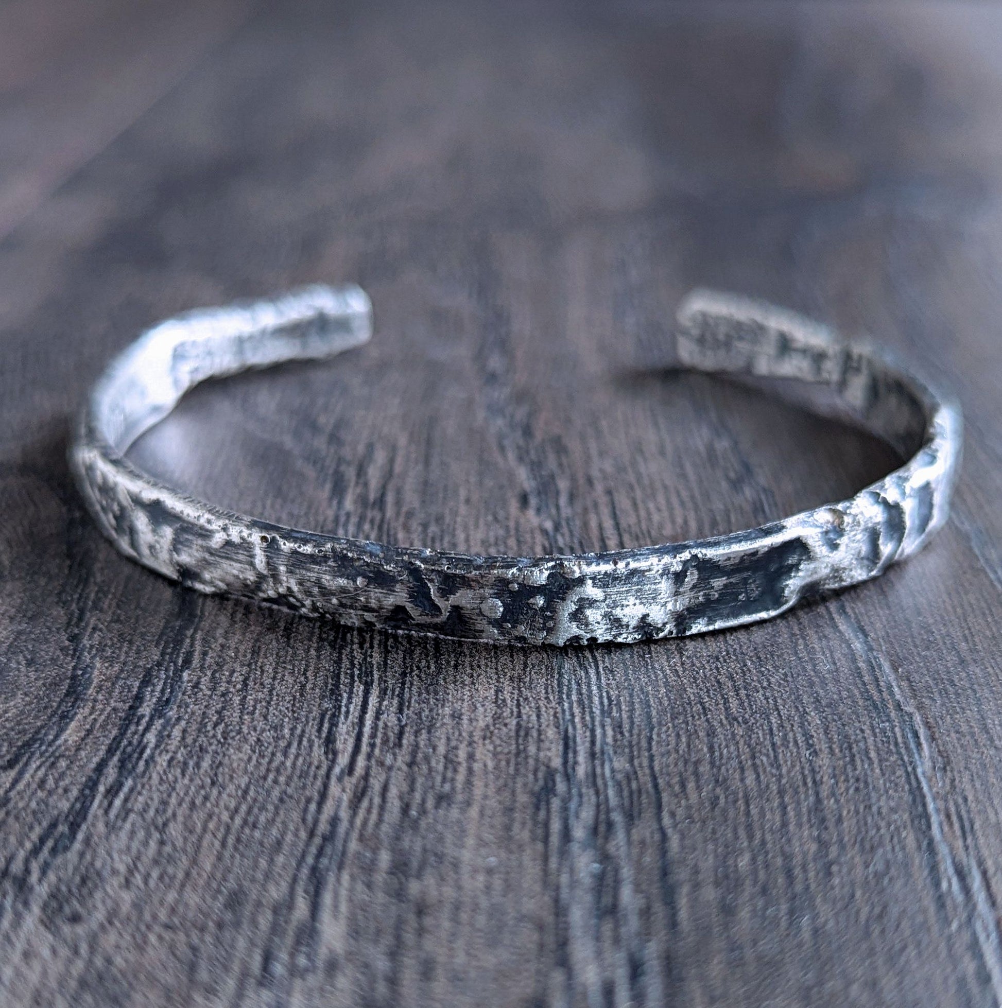 men's reticulated sterling silver bangle bracelet