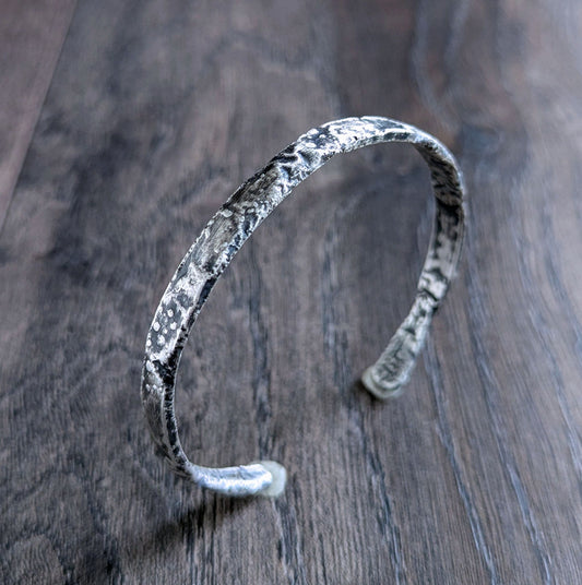 men's rustic sterling silver cuff bracelet