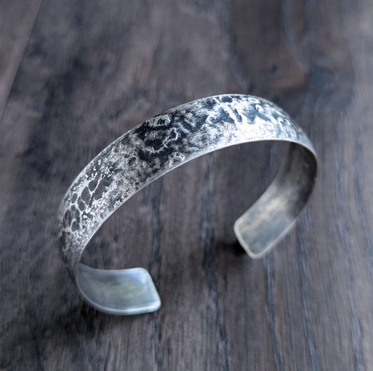 men's rustic sterling silver cuff bracelet