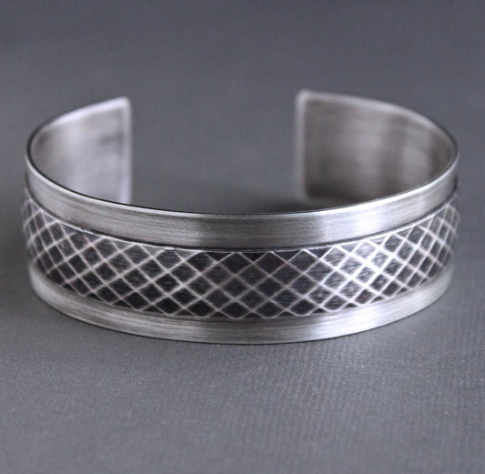 men's heavy sterling silver cuff bracelet