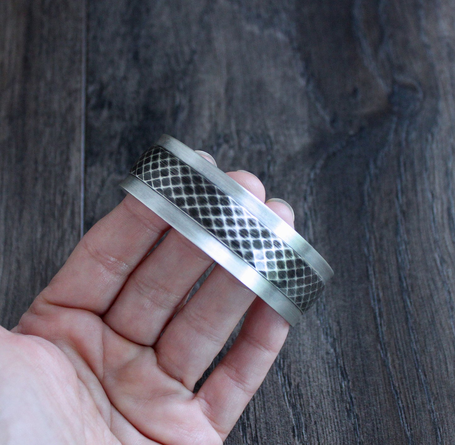 Diamond Pattern Wide Cuff Bracelet